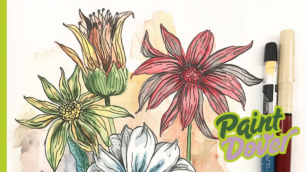 Workshop I: Creating Flowers in Watercolor - Loosey Goosey with Pen & Ink
